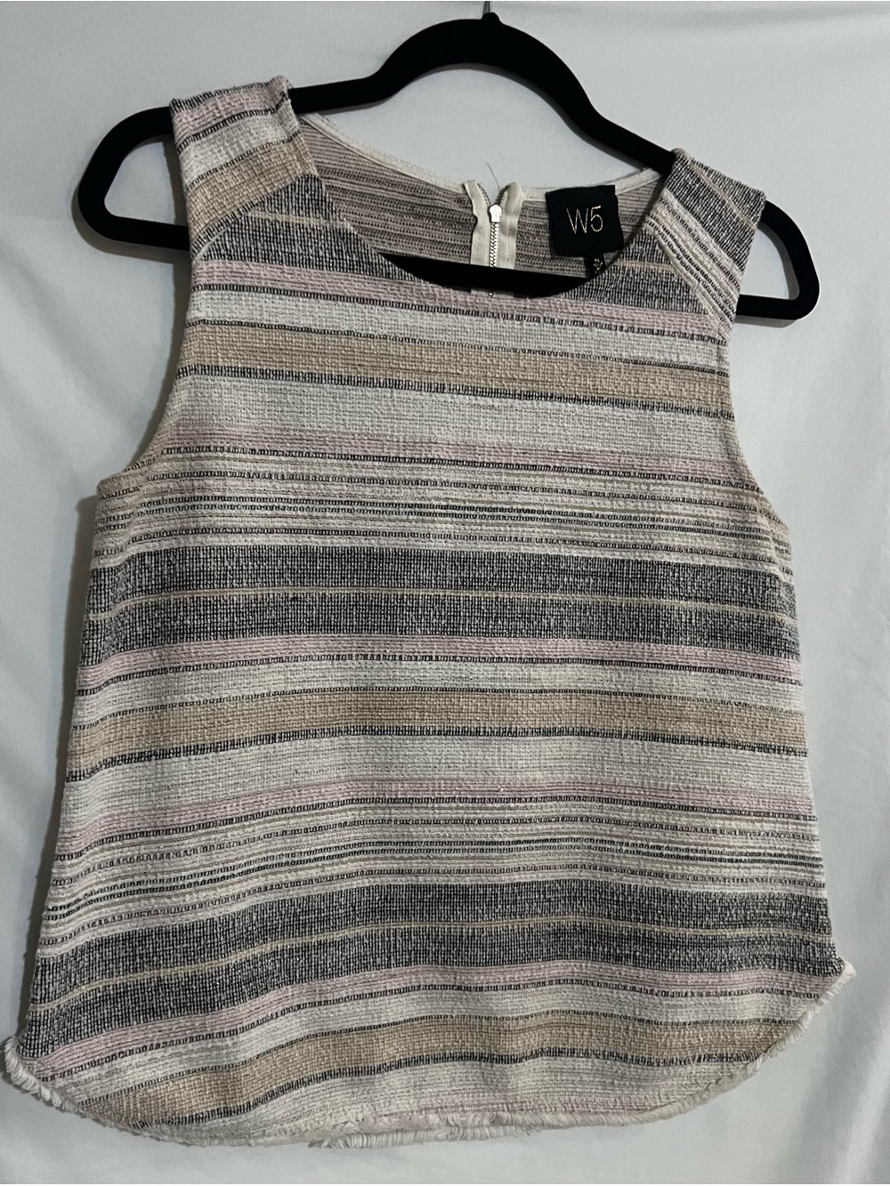 W5 Neutral Striped Sleeveless Camisole in Beige, Gray, Cream